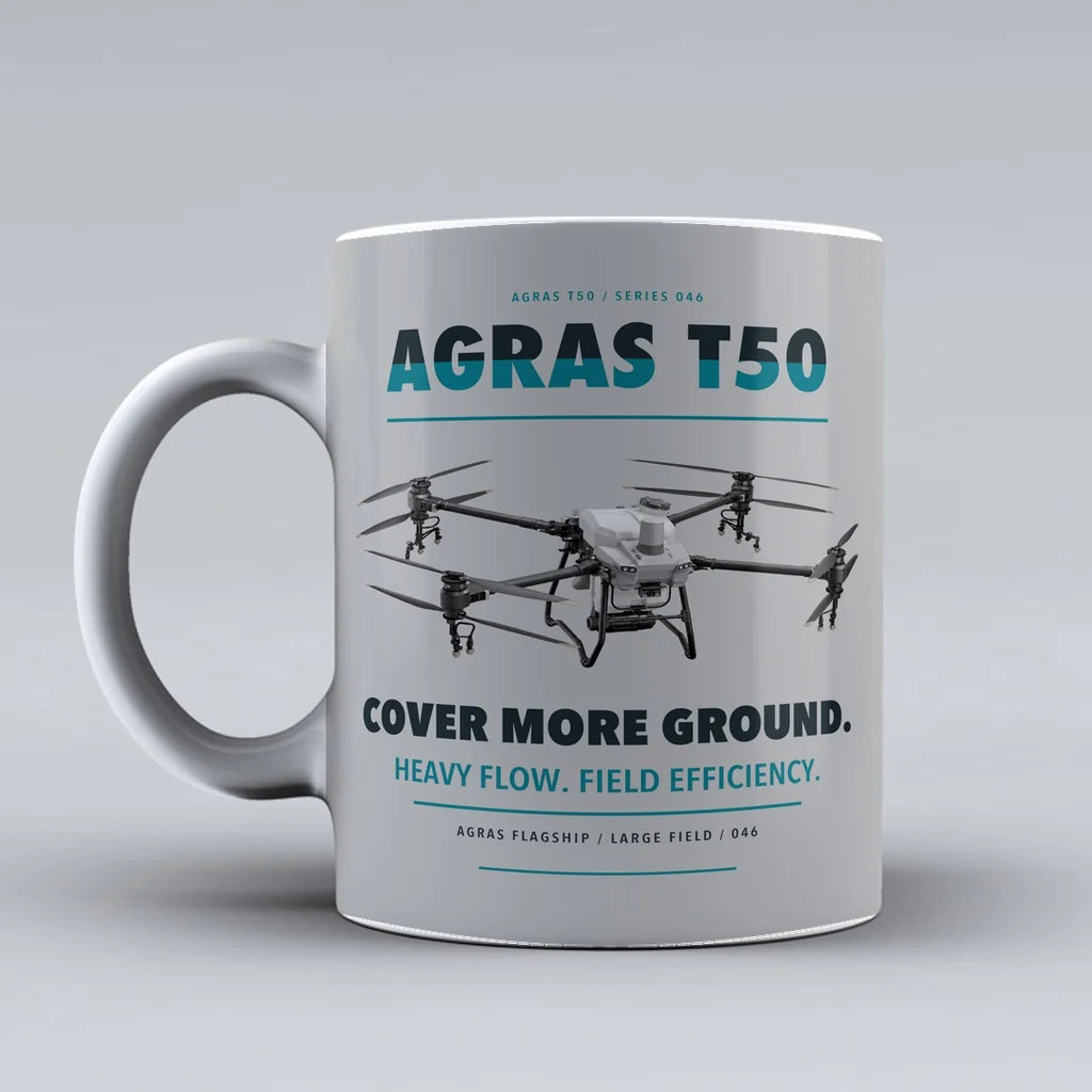 Agras T50 Mug design on light gray dji