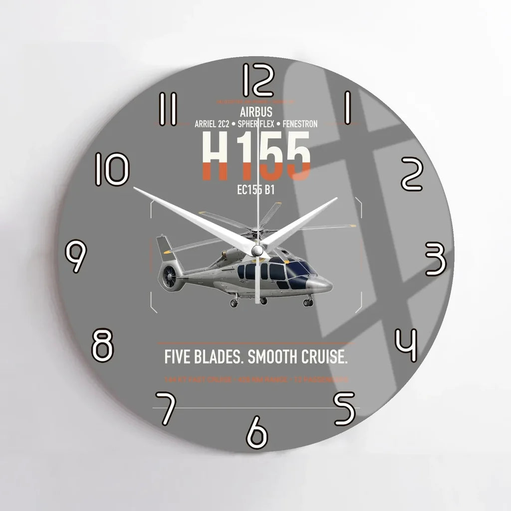 Airbus H155 EC155 B1 design on gray no frame wall clock