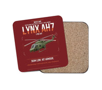 Thumbnail for Westland Lynx AH7 design on dark red 1 piece coaster