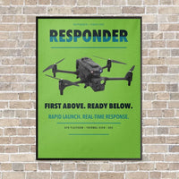Thumbnail for BRINC Responder vertical canvas print - framed - light green background