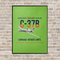 Thumbnail for C-37B Global Command Link vertical canvas print - framed - light green background
