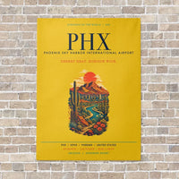 Thumbnail for Phoenix Sky Harbor International Airport PHX vertical canvas print - no frame - yellow background