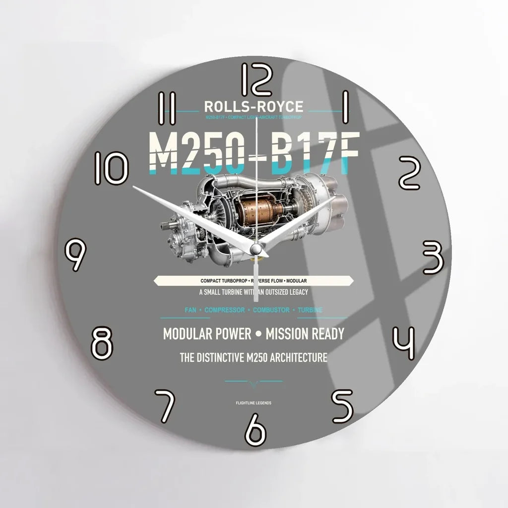 M250-B17F design on gray no frame wall clock