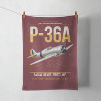 Thumbnail for P-36A Hawk design on dark red towel