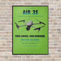 Thumbnail for DJI Air 3S vertical canvas print - framed - light green background