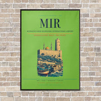 Thumbnail for Monastir Habib Bourguiba International Airport MIR vertical canvas print - framed - light green background