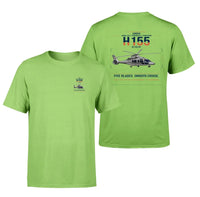 Thumbnail for Airbus H155 EC155 B1 design on light green t-shirt, double-side print
