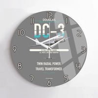 Thumbnail for Douglas DC-3 design on gray no frame wall clock
