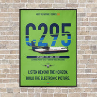 Thumbnail for Airbus C295 SIGINT vertical canvas print - framed - light green background
