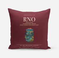 Thumbnail for Reno-Tahoe International Airport (RNO) design on dark red pillow