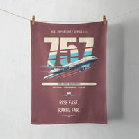 Thumbnail for Boeing 757-200 design on dark red towel
