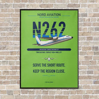 Thumbnail for Nord 262A vertical canvas print - framed - light green background