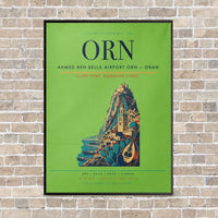 Thumbnail for Ahmed Ben Bella Airport ORN — Oran vertical canvas print - framed - light green background