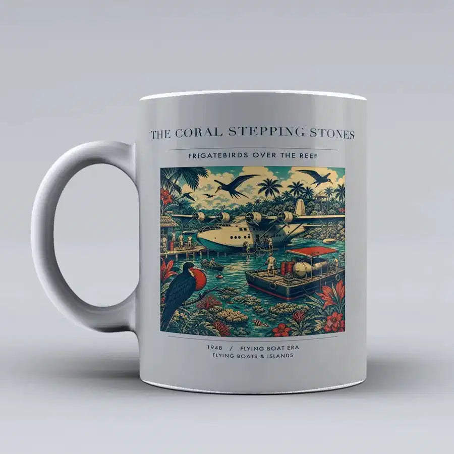 VINTAGE G4060 - The Coral Stepping Stones - Ceramic Mug design on lightgray