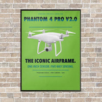 Thumbnail for DJI Phantom 4 Pro V2.0 vertical canvas print - framed - light green background