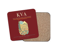 Thumbnail for Kavala International Airport Megas Alexandros (KVA) design on dark red 1 piece coaster
