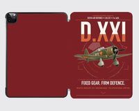 Thumbnail for Fokker D.XXI — Dutch LVA aircraft 221 design on dark red ipad tablet case