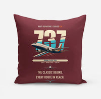 Thumbnail for Boeing 737-300 Classic design on dark red pillow