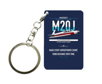 Thumbnail for Mooney M20J 201 design on navy blue designed key chain, double-side print