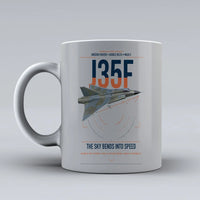 Thumbnail for Saab J 35F Draken design on light gray ceramic mug, double-side print