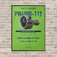 Thumbnail for PW4000-112 vertical canvas print - framed - light green background