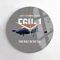 Thumbnail for F6U-1 Pirate Fire Built in the Tail design on gray no frame wall clock