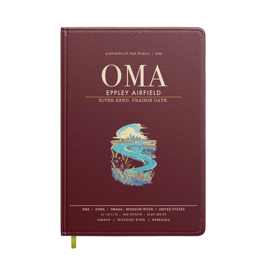 Omaha Eppley Airfield OMA - Dark Red