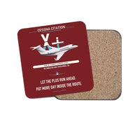 Thumbnail for Cessna Citation X+ design on dark red 1 piece coaster