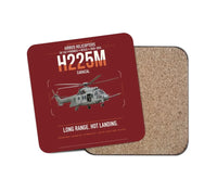 Thumbnail for Airbus Helicopters H225M Caracal design on dark red 1 piece coaster
