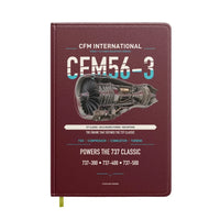 Thumbnail for CFM56-3 design on dark red notebook