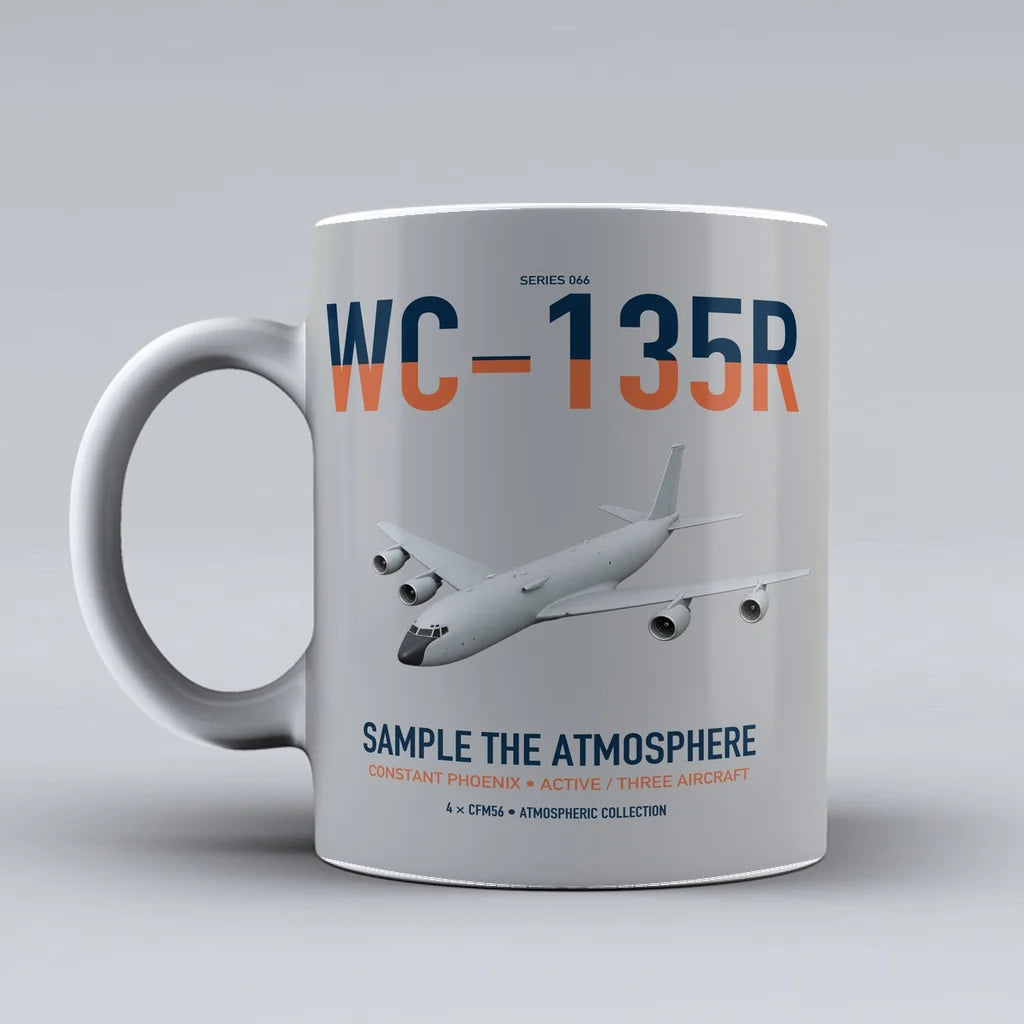 WC-135R Constant Phoenix design on light gray ceramic mug, double-side print