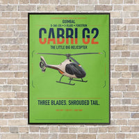 Thumbnail for Guimbal Cabri G2 vertical canvas print - framed - light green background