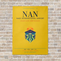 Thumbnail for Nadi International Airport NAN vertical canvas print - no frame - yellow background