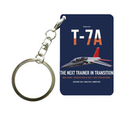 Thumbnail for T-7A Red Hawk design on navy blue designed key chain, double-side print