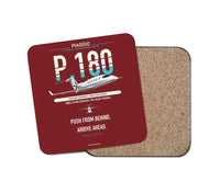 Thumbnail for Piaggio P.180 Avanti EVO design on dark red 1 piece coaster