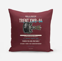 Thumbnail for TRENT XWB-84 design on dark red pillow