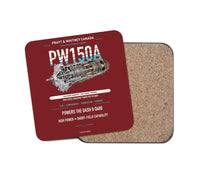 Thumbnail for PW150A design on dark red 1 piece coaster
