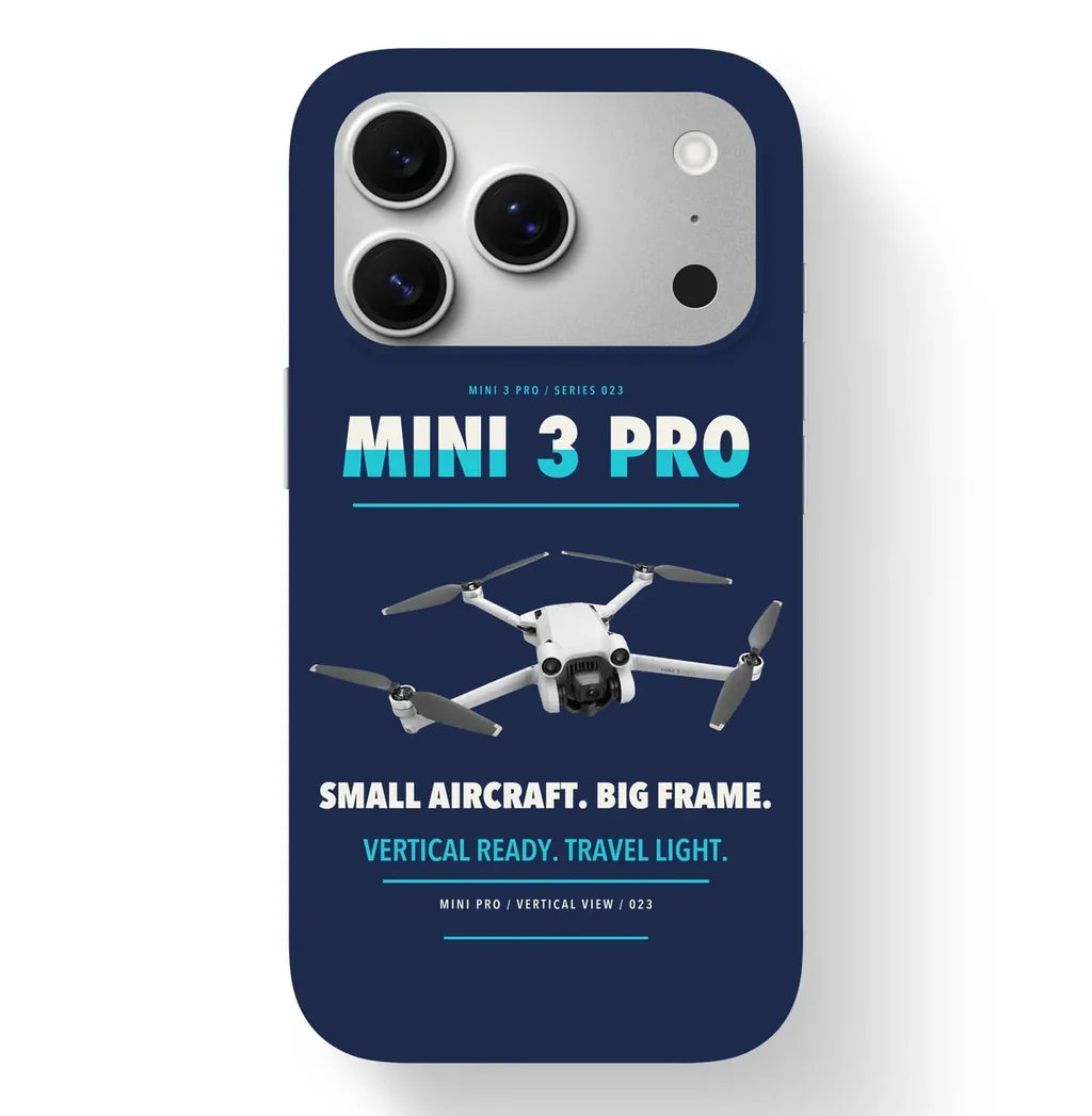 DJI Mini 3 Pro Case design on navy blue iphone case