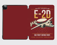 Thumbnail for E-2D Advanced Hawkeye design on dark red ipad tablet case