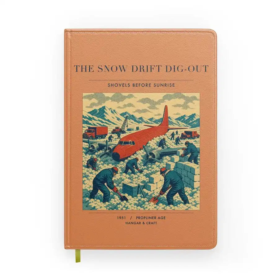 VINTAGE G4355 - The Snow Drift Dig-Out - Designed Notebooks design on orange