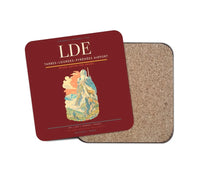 Thumbnail for Tarbes–Lourdes–Pyrénées Airport (LDE) design on dark red 1 piece coaster