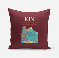Thumbnail for Norman Manley International Airport (KIN) design on dark red pillow