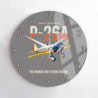 Thumbnail for Boeing P-26A Peashooter design on gray no frame wall clock
