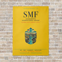 Thumbnail for Sacramento International Airport SMF vertical canvas print - no frame - yellow background