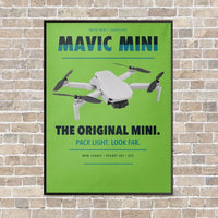 Thumbnail for DJI Mavic Mini vertical canvas print - framed - light green background