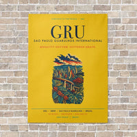 Thumbnail for Sao Paulo Guarulhos International Airport GRU vertical canvas print - no frame - yellow background
