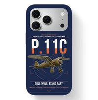 Thumbnail for PZL P.11c design on navy blue magsafe iphone case, for iPhone 17 Pro