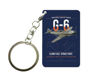 Thumbnail for Messerschmitt Bf 109G-6 design on navy blue designed key chain, double-side print