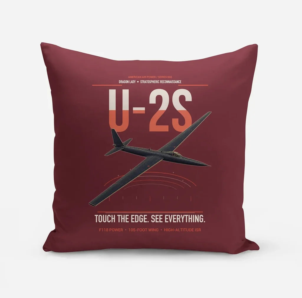 U-2S Dragon Lady design on dark red pillow