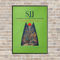 Thumbnail for Sarajevo International Airport SJJ - Canvas Framed - Light Green